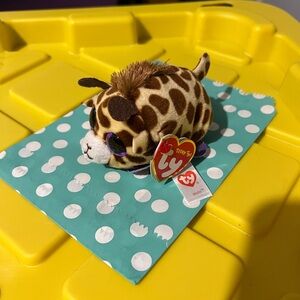 Teeny Tys Giraffe Plush Toy with Purple Accents